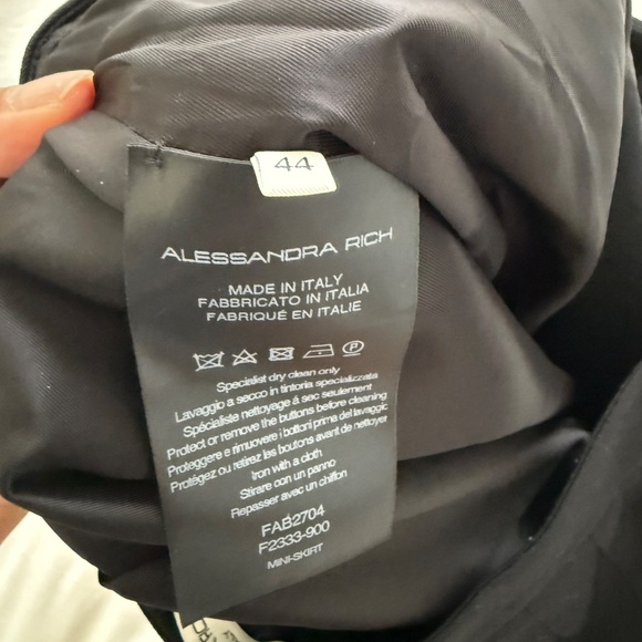 ALESSANDRA RICH Black wool pleated skirt - Picture 5 of 5